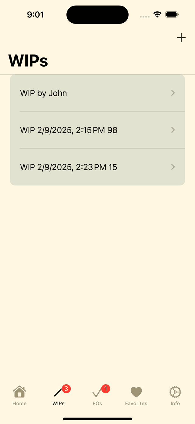 Mystych App screenshot showing stitch counter